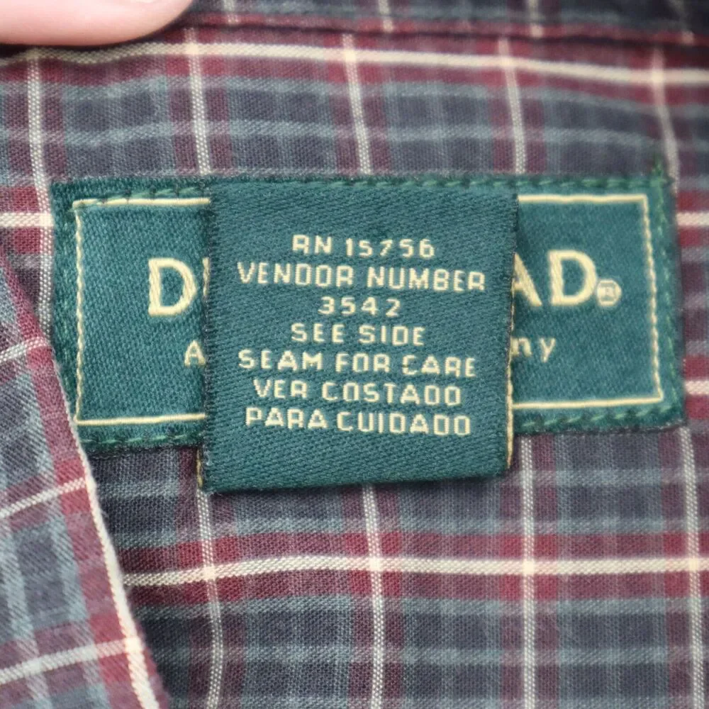 Dockers Shirt Men Large Red Blue Plaid Wrinkle Free Long Sleeve Button Up Casual - Picture 10 of 16